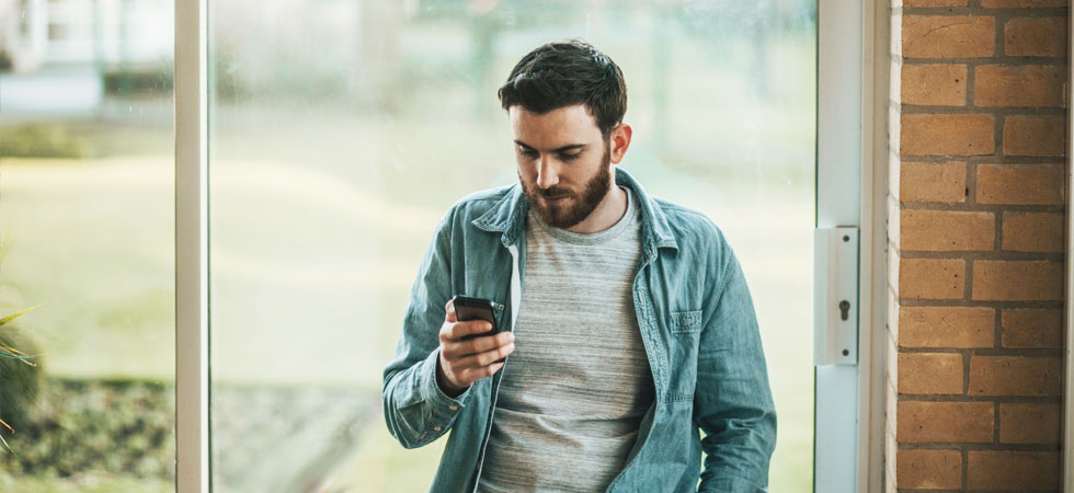 Man checking smartphone