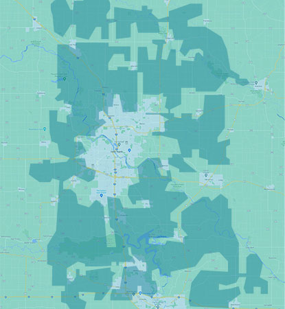 map of service territory